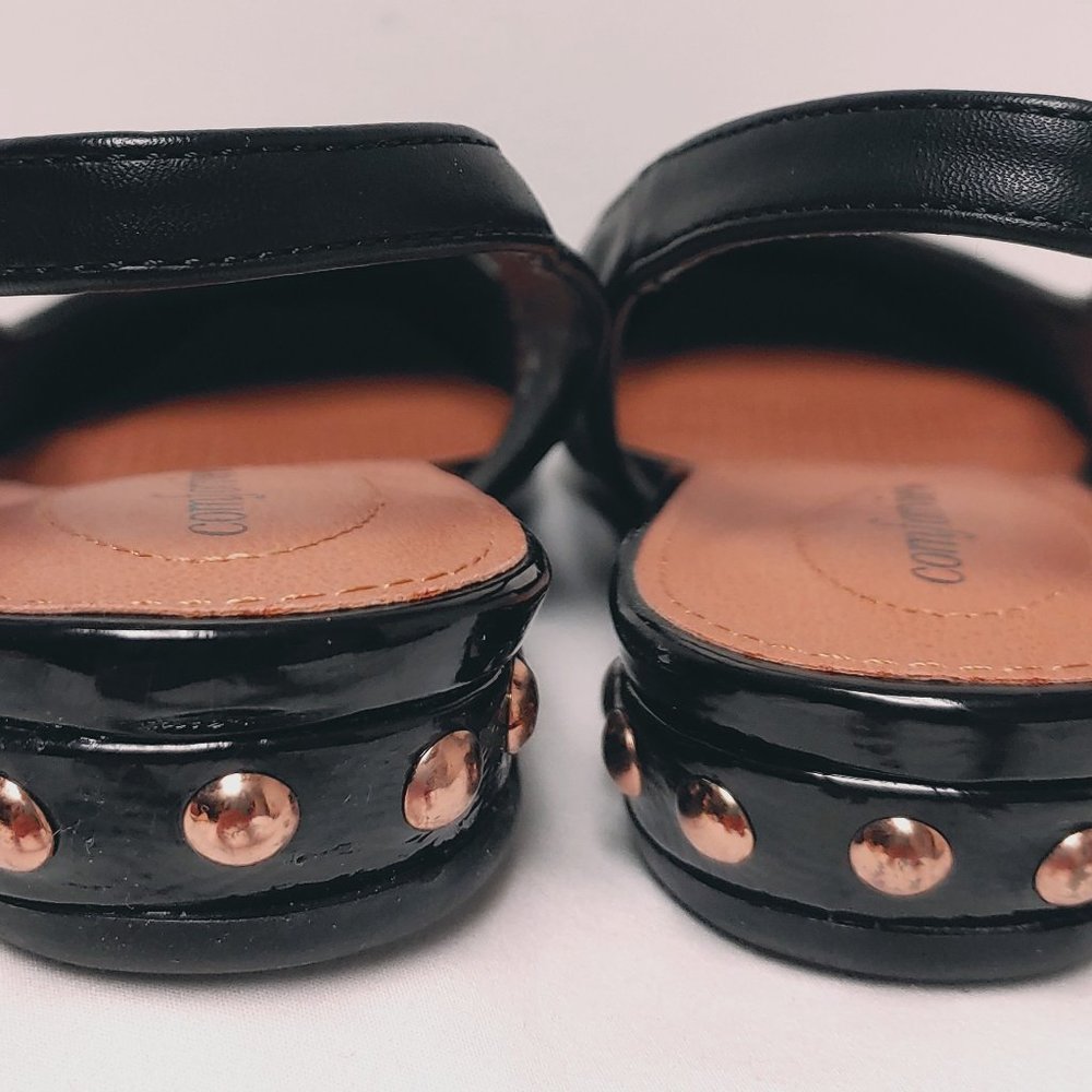 Comfortview Flat Timeless Black Slingback Shoe, Size 7W